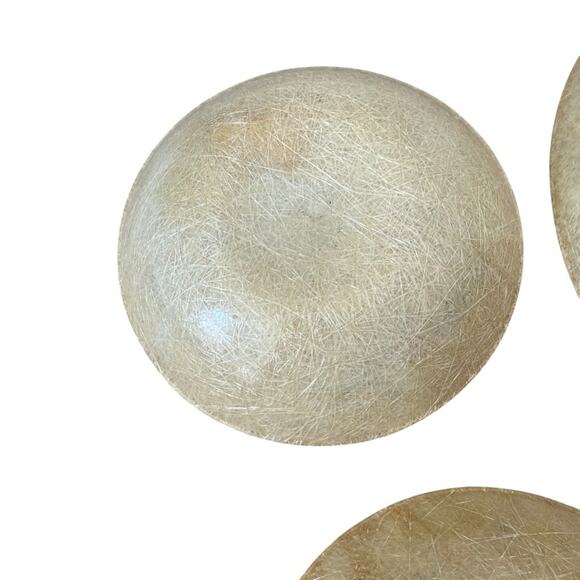 Vintage MCM Fiberglass Serving Bowl & Dishes Butterfly Yellow Tan Set - Picture 9 of 10